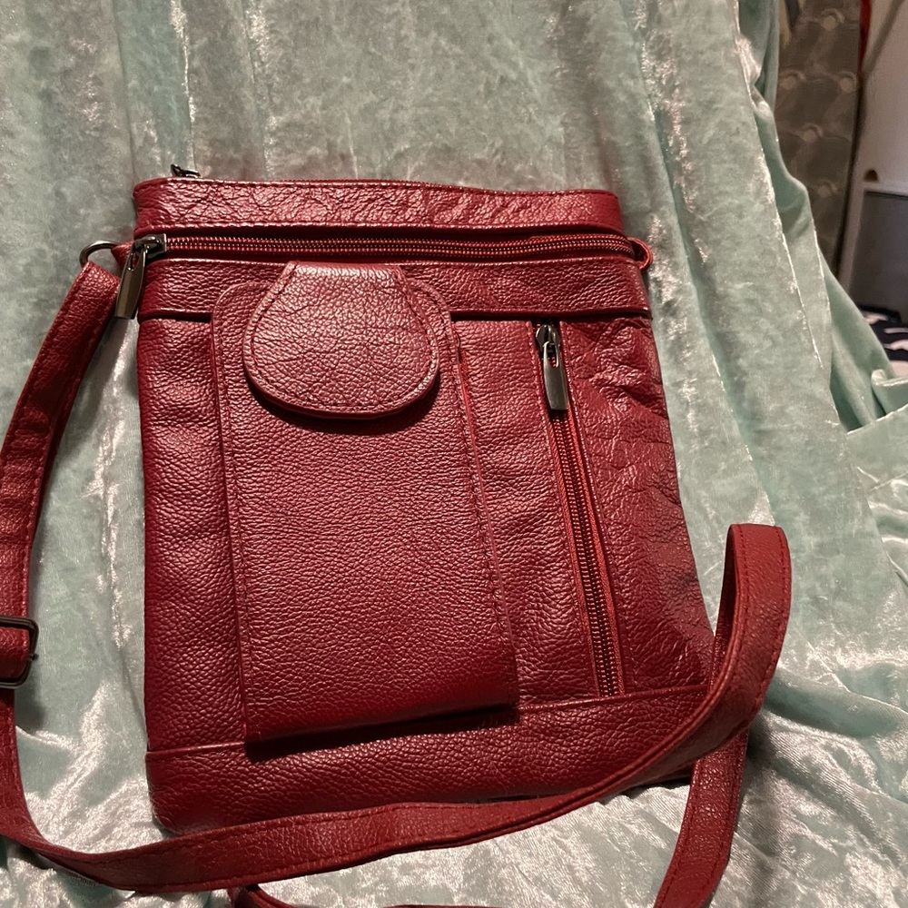 Dark Red Cross body purse
